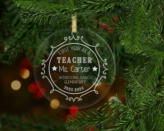First Year as a Teacher Acrylic Ornament