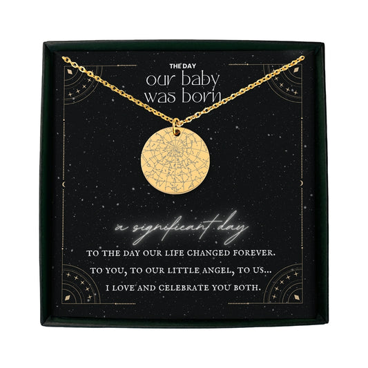 Custom Star Map By Date Engraved Necklace