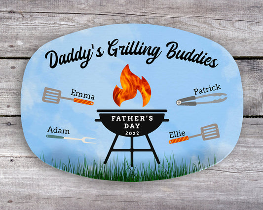 Personalized Daddy's Grilling Buddies Platter - Price Includes Shipping