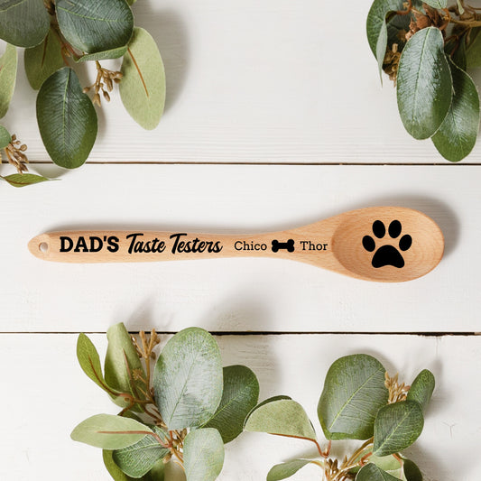 Personalized Dad's Taste Testers Wooden Spoon