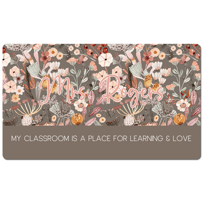 Boho Floral Teacher Desk Mat