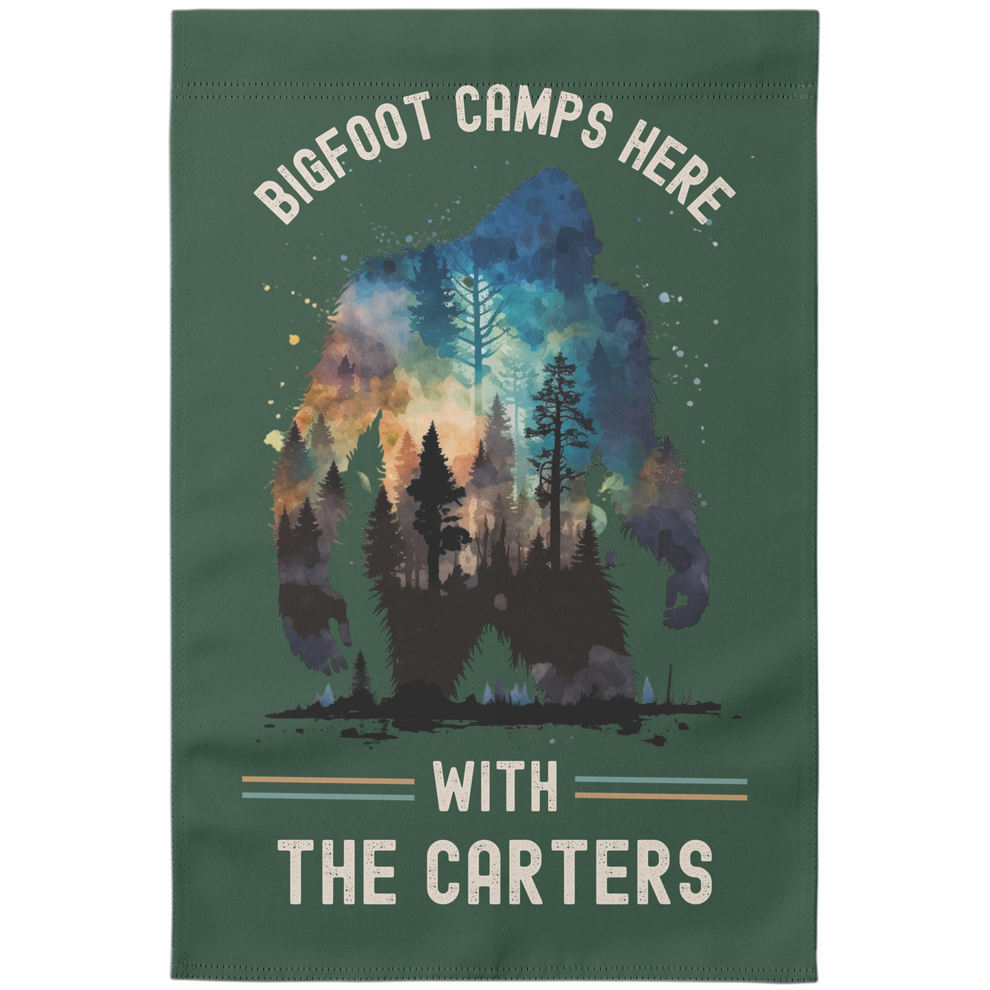 Bigfoot Camping Garden Flag