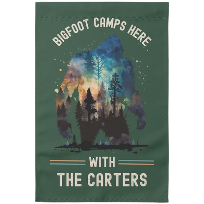 Bigfoot Camping Garden Flag