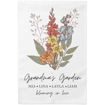 Grandma's Garden Birth Flower Flag