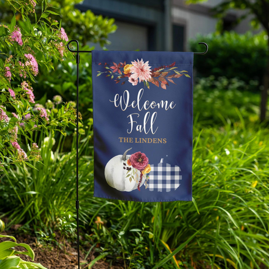 Welcome Fall Personalized Garden Flag