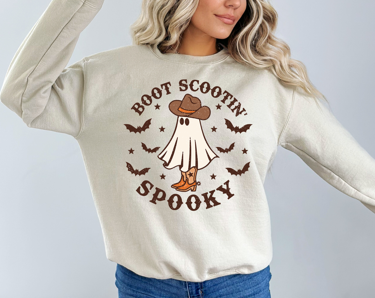 Boot Scootin' Spooky Western Halloween Sweatshirt