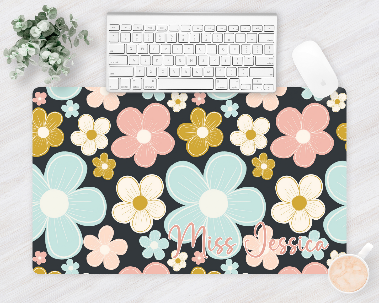 Pastel Flower Power Teacher Desk Mat