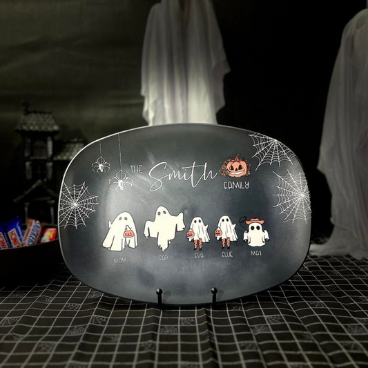 Ghost Family Halloween Personalized Platter (Includes Free Shipping)