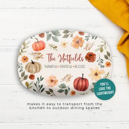 Thankful Grateful Blessed Personalized Platter (Includes Free Shipping)