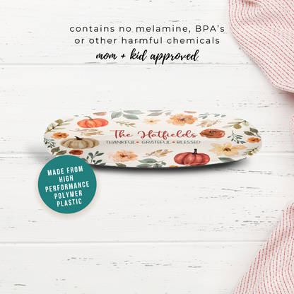 Thankful Grateful Blessed Personalized Platter (Includes Free Shipping)