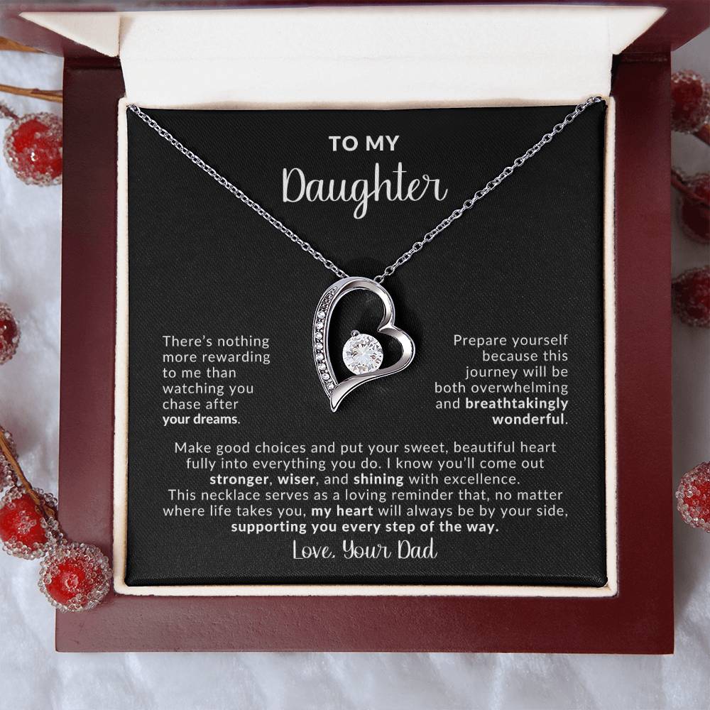 To My Daughter, Chase After Your Dreams Necklace