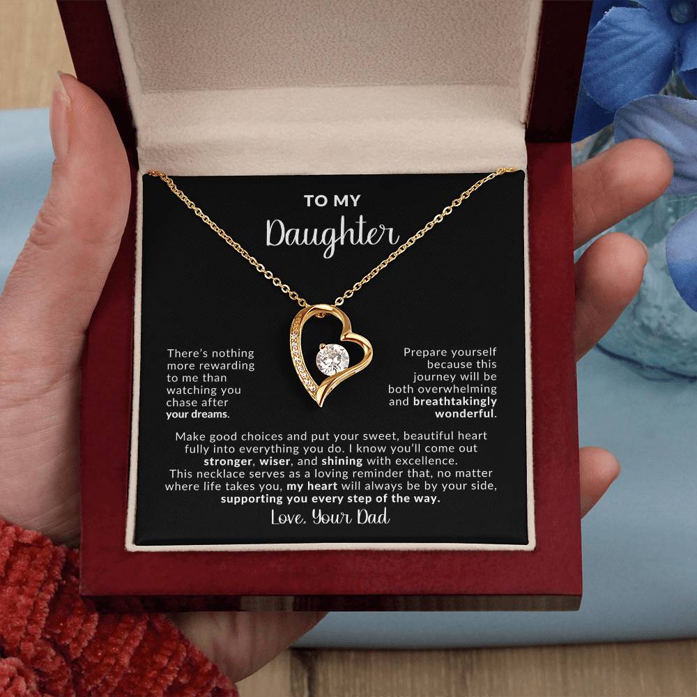 To My Daughter, Chase After Your Dreams Necklace