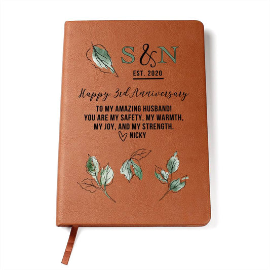 To My Husband 3rd Anniversary Personalized Journal