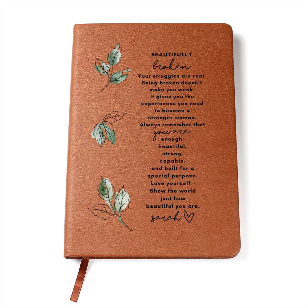 Beautifully Broken Leaf Personalized Journal