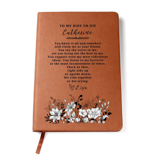 To My Ride or Die Friendship Personalized Journal