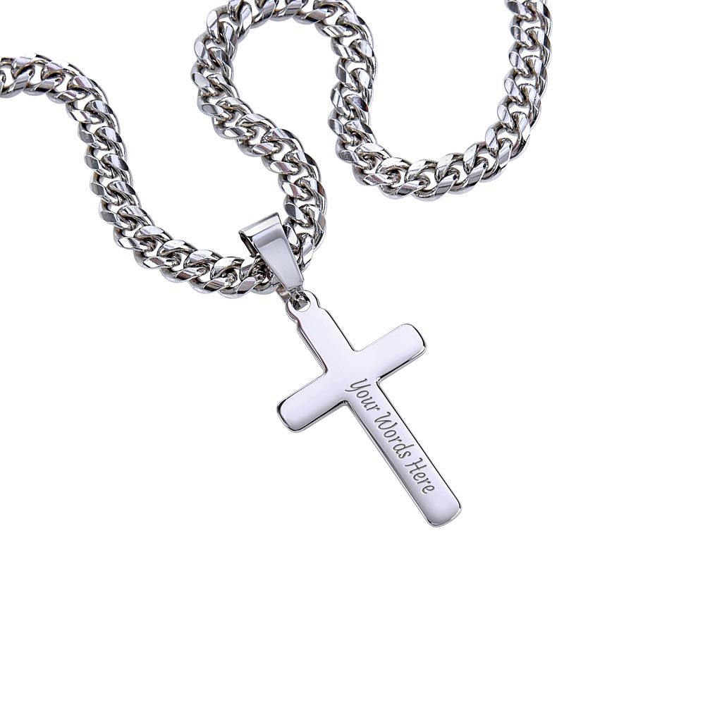 Never Stop Dreaming Big Cuban Chain Cross Necklace