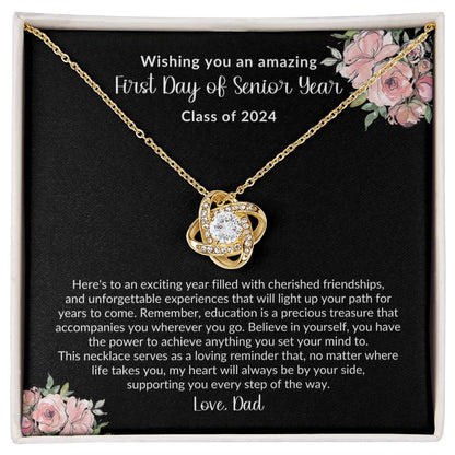 To My Daughter On Your First Day of Senior Year Necklace