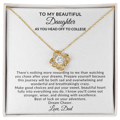 As You Head Off to College Daughter Necklace