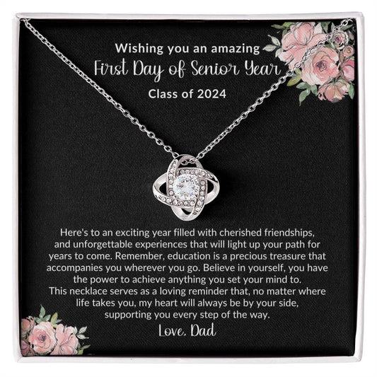 To My Daughter On Your First Day of Senior Year Necklace