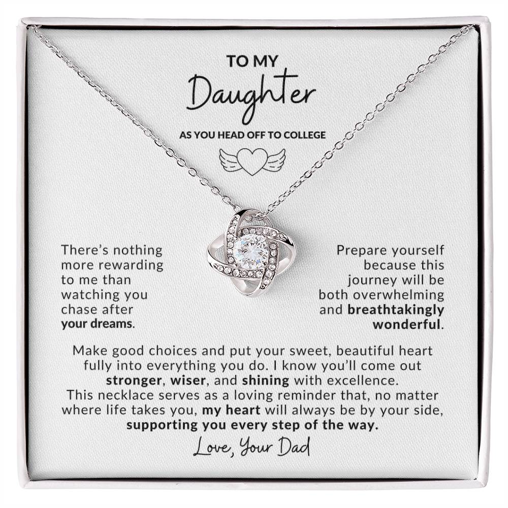 To My Daughter, Heading Off to College Necklace