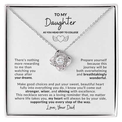 To My Daughter, Heading Off to College Necklace