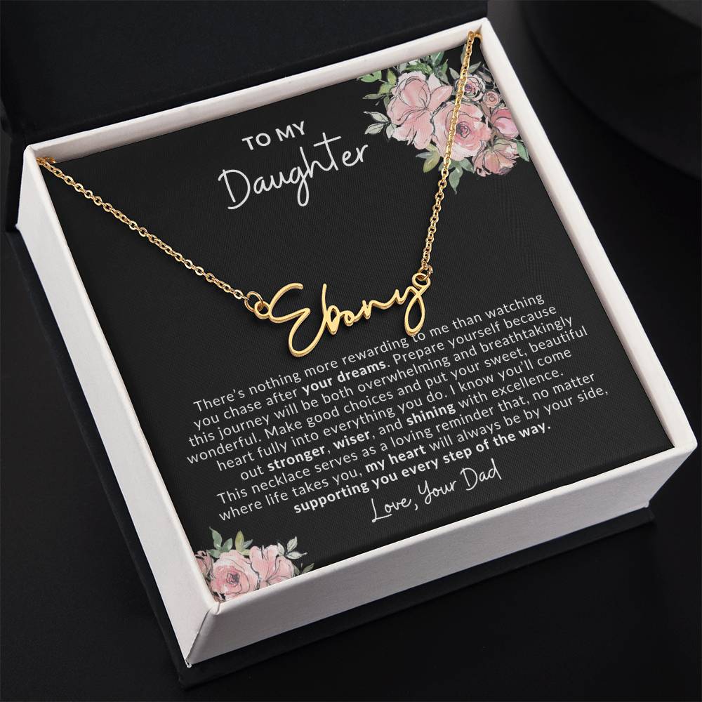 To My Daughter Dream Chaser, Custom Name Necklace