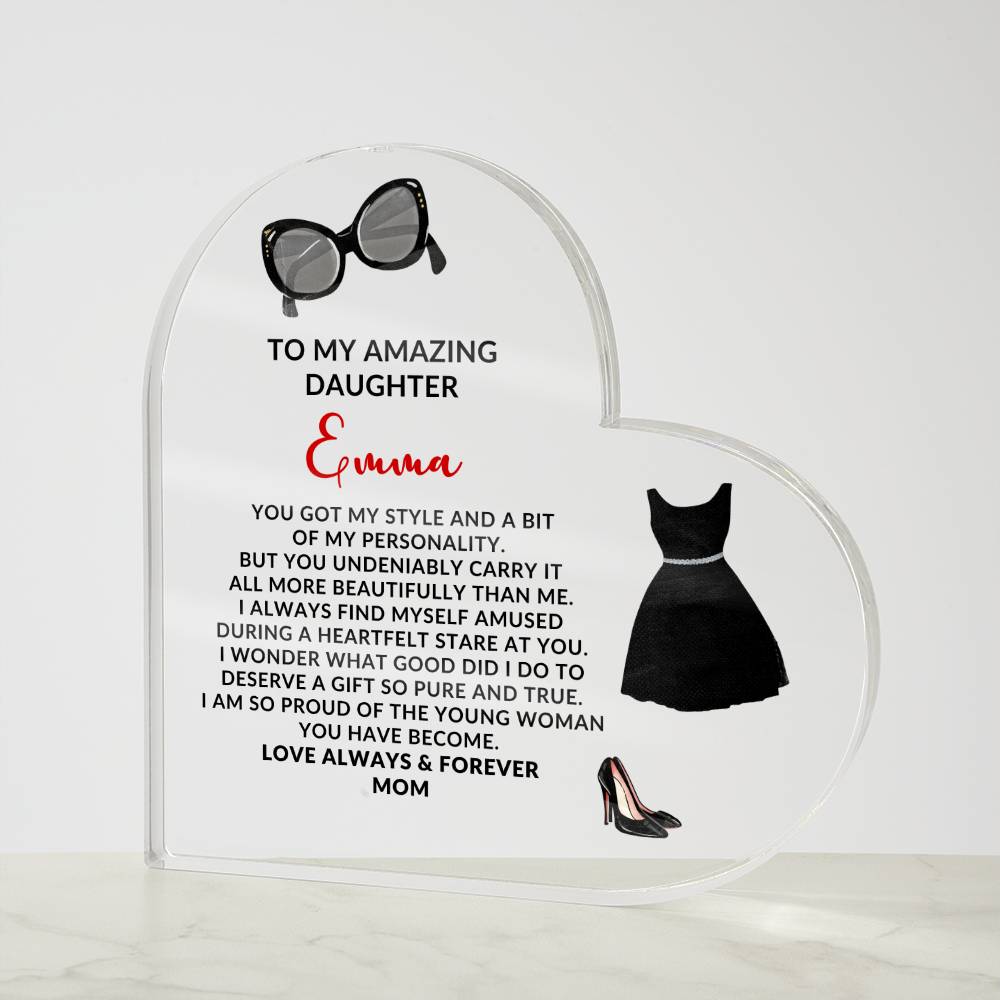 To My Daughter My Mini Me Heart Plaque