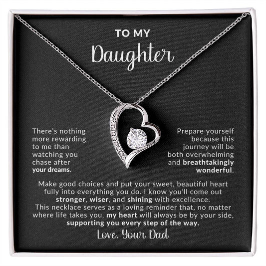 To My Daughter, Chase After Your Dreams Necklace