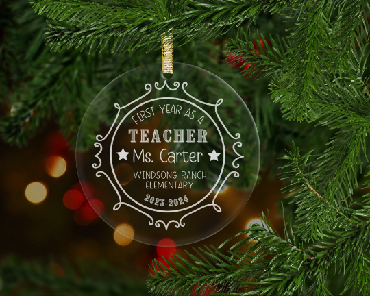 First Year as a Teacher Acrylic Ornament