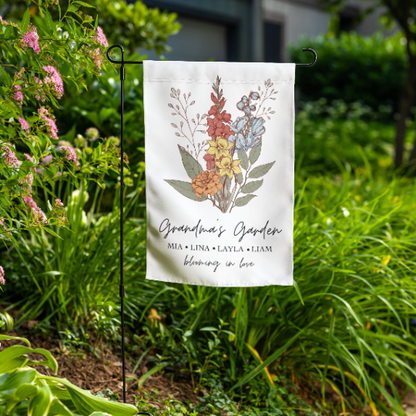 Grandma's Garden Birth Flower Flag