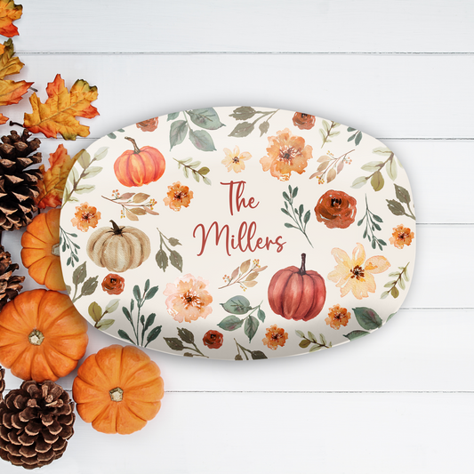 Fall Bloom Personalized Platter