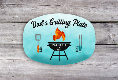 Personalized Dad's Grilling Plate - Price Includes Shipping
