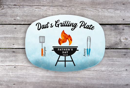 Personalized Dad's Grilling Plate - Price Includes Shipping