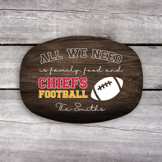 Family, Food & Football Personalized Platter (Includes Free Shipping)