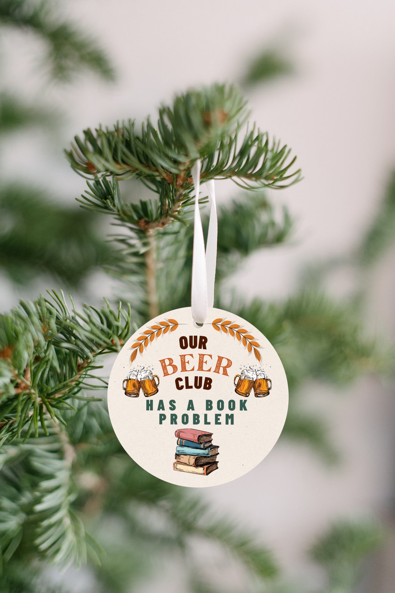 Beer Club Has a Book Probem Ornament