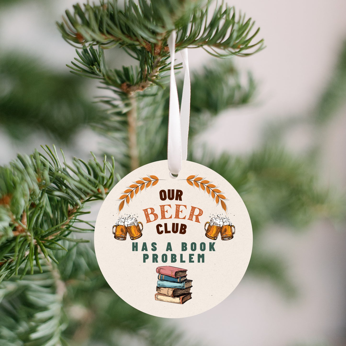 Beer Club Has a Book Probem Ornament