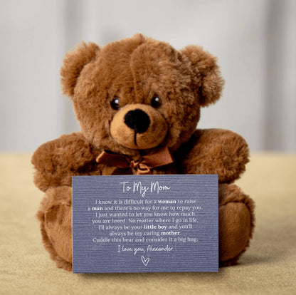 To My Mom Love Your Son Teddy Bear, Includes Free Shipping