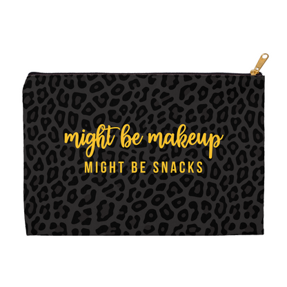 Might Be Makeup Might be Snacks Pouch, Leopard in Yellow