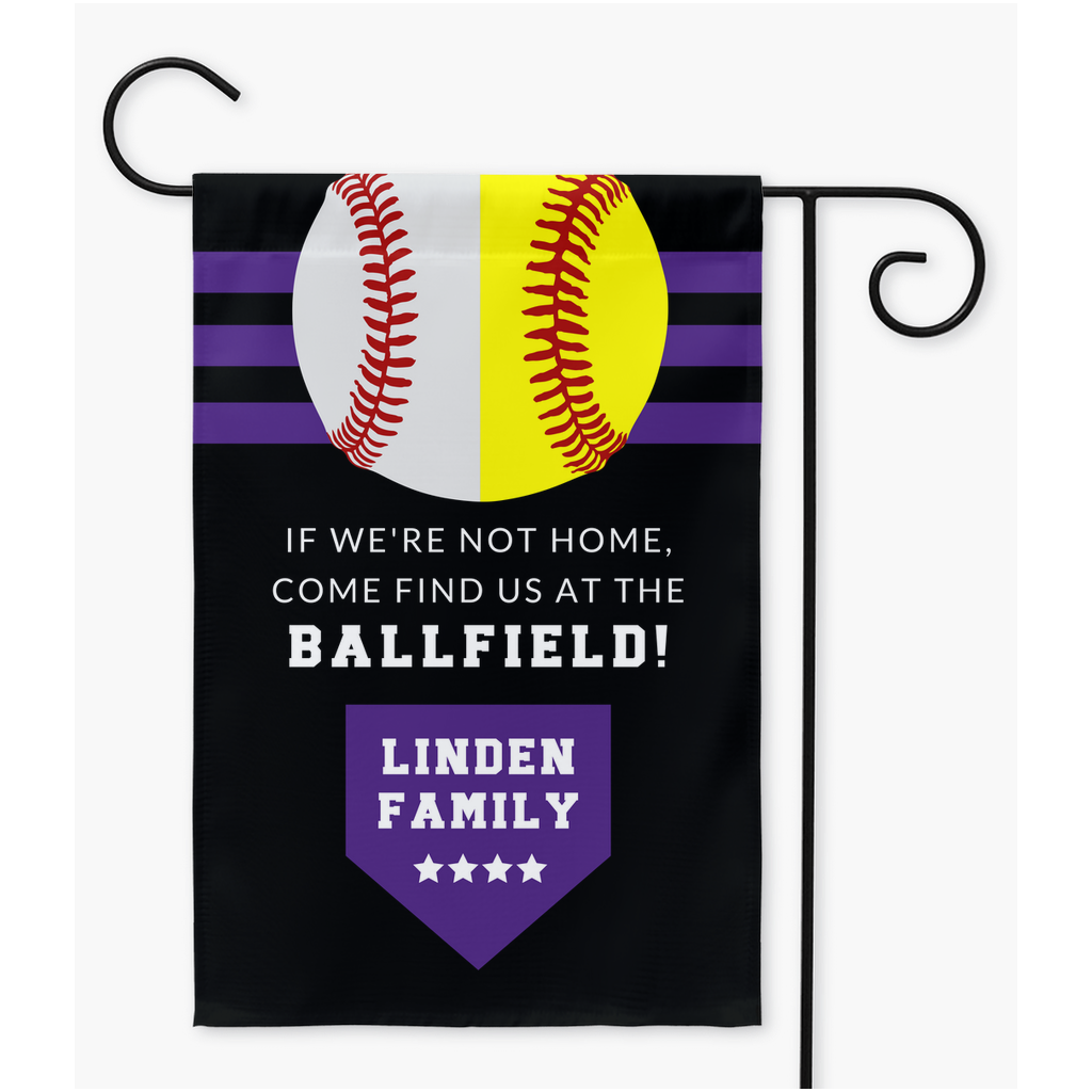 Personalized Baseball/Softball Flag, At the Ballfield