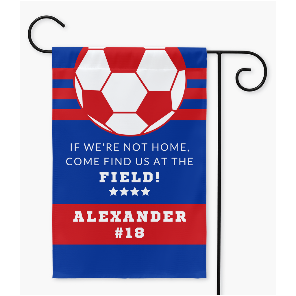 Personalized Soccer Flag, Find Us at the Field
