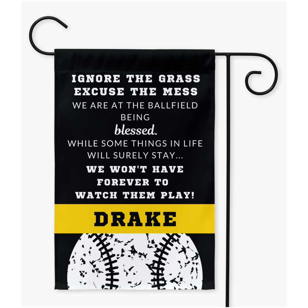 Personalized Baseball Flag, Ignore the Grass