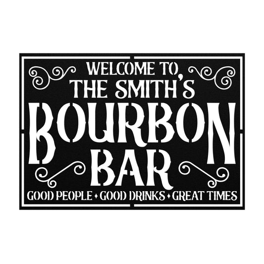 Custom Bourbon Bar Metal Sign