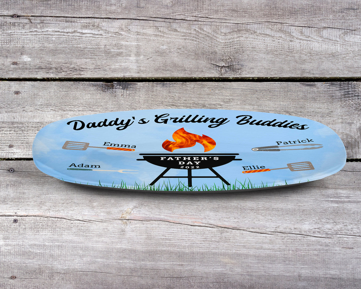 Personalized Daddy's Grilling Buddies Platter - Price Includes Shipping