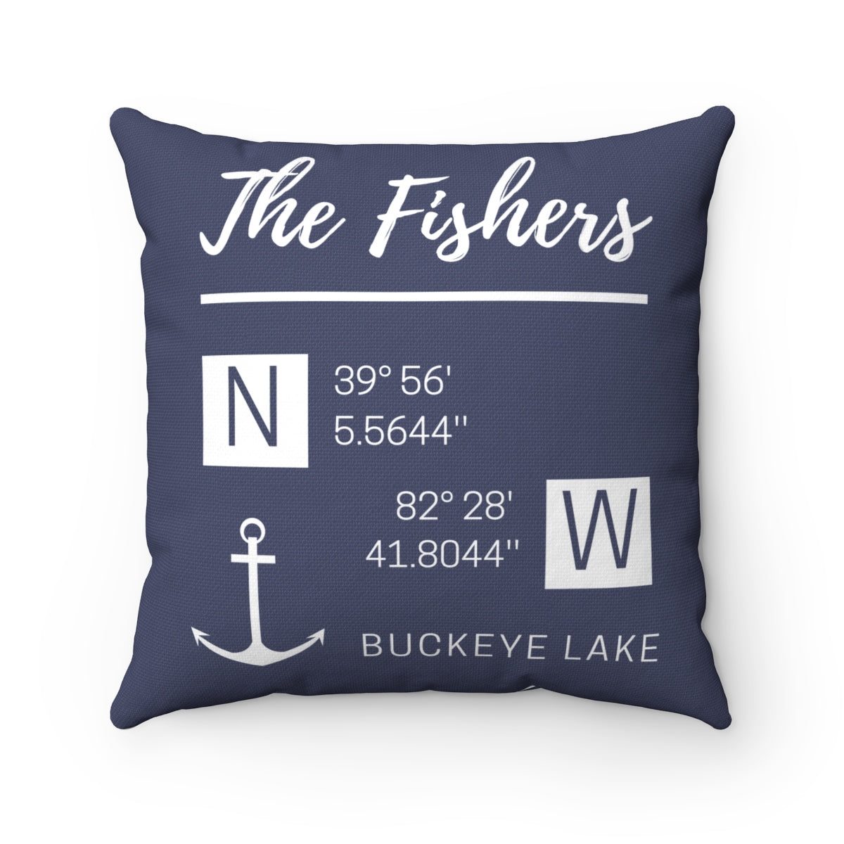 Lake House Latitude & Longitude Personalized Pillow
