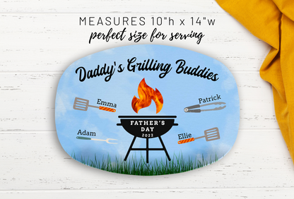 Personalized Daddy's Grilling Buddies Platter - Price Includes Shipping