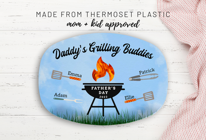 Personalized Daddy's Grilling Buddies Platter - Price Includes Shipping