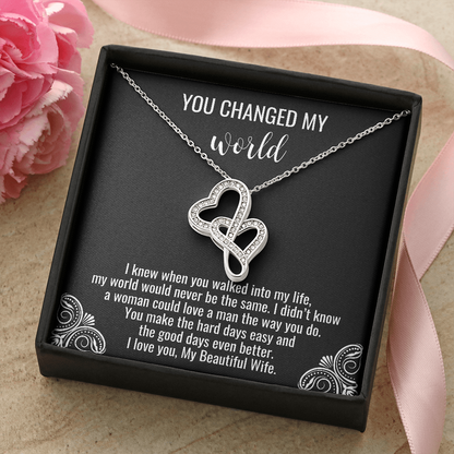 To My Beautiful Wife Hearts Necklace