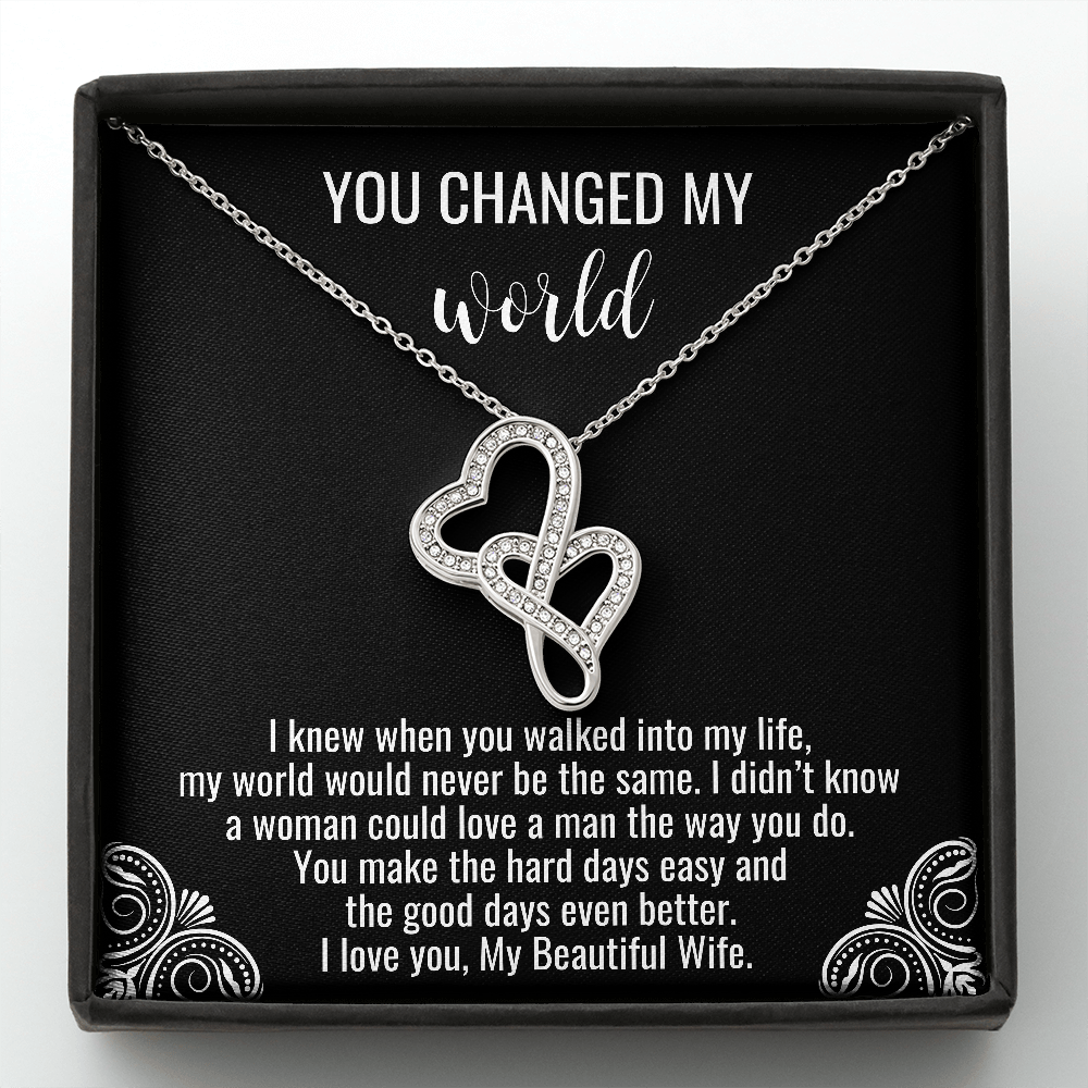 To My Beautiful Wife Hearts Necklace