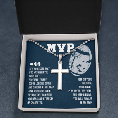 MVP Football Cross Necklace
