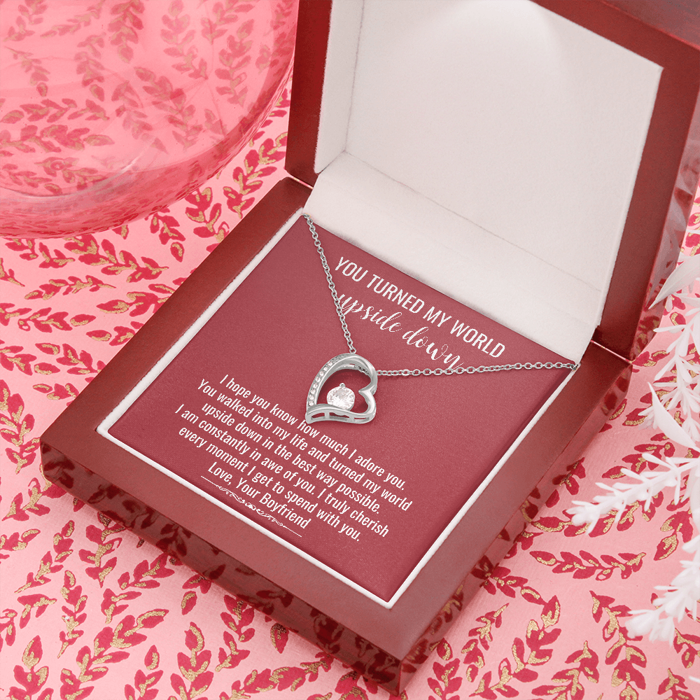 You Turned My World Upside Down Forever Love Necklace